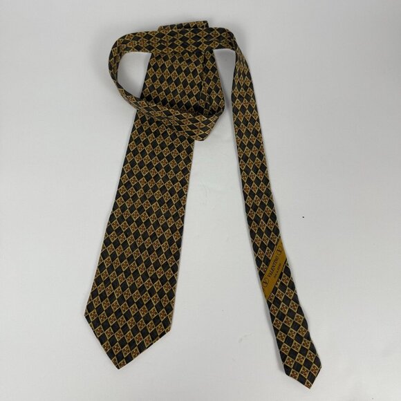 Valentino Cravatte Mens Geometric Print 100% Silk NeckTie Made in Italy Pre-own - Picture 4 of 8